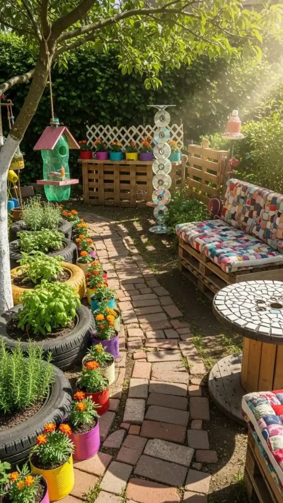 diy-garden-decor-using-recycled-materials