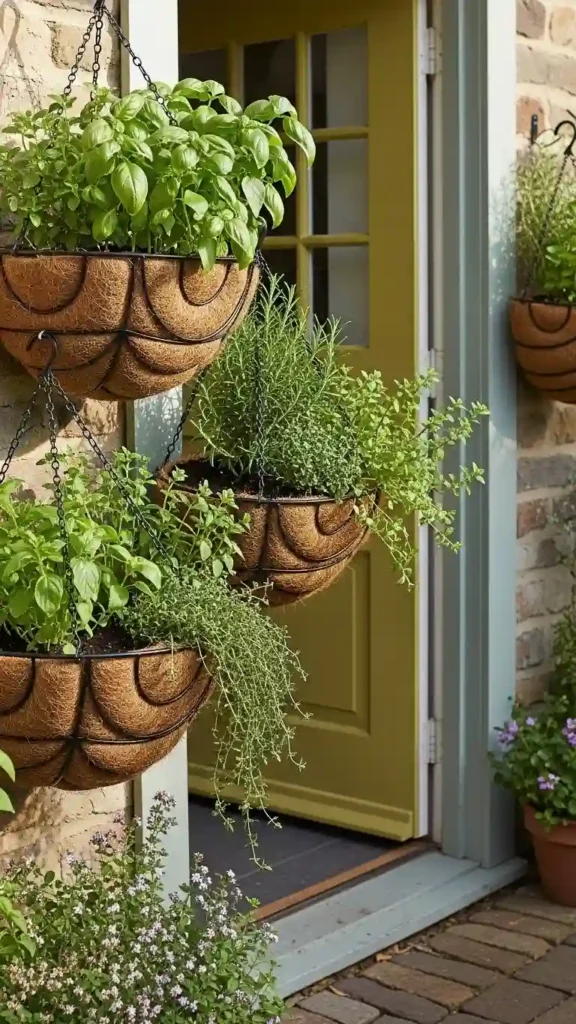 hanging-herb-baskets-near-the-kitchen-door