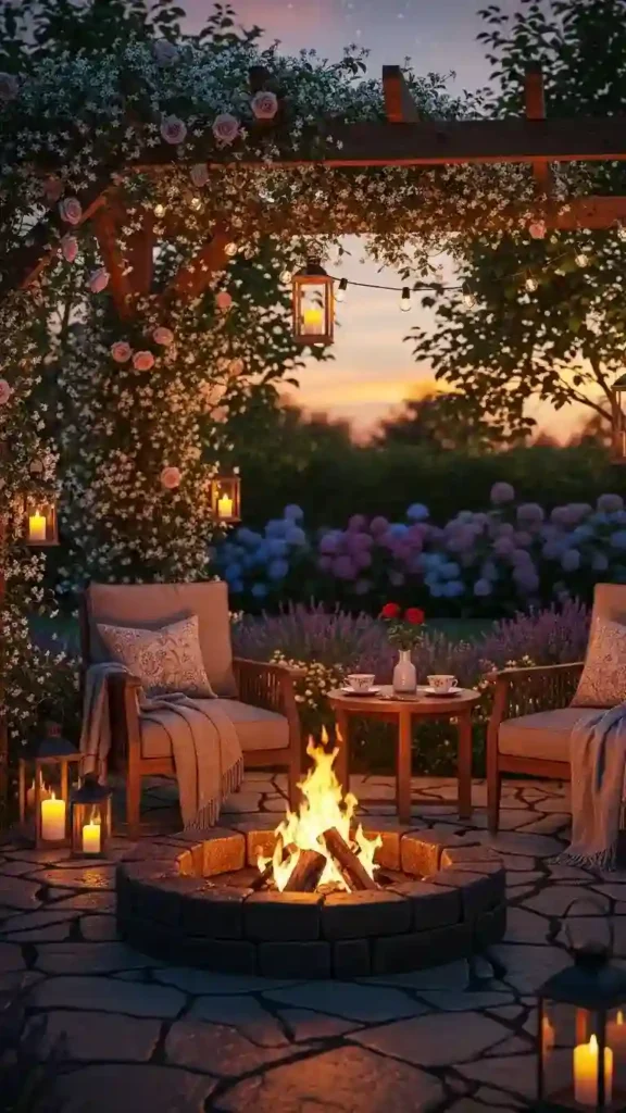 romantic-garden-fire-pit