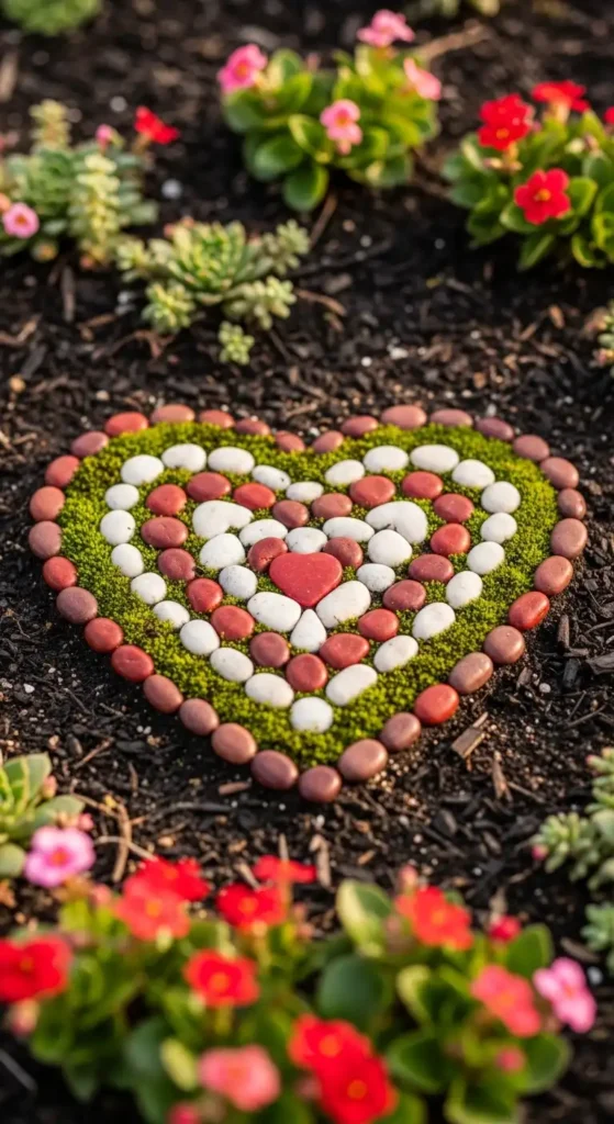 heart-shaped-pebble-mosaic