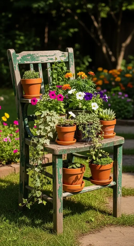 old-chair-planter