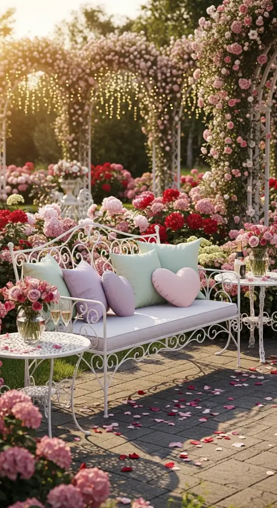 white-metal-garden-sofa-with-pastel-cushions