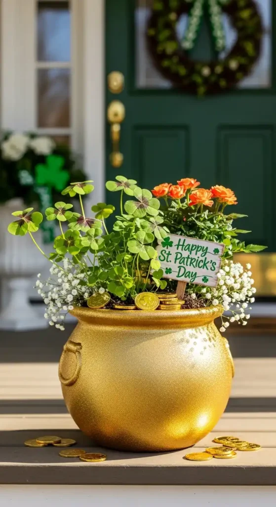 gold-spray-painted-planters