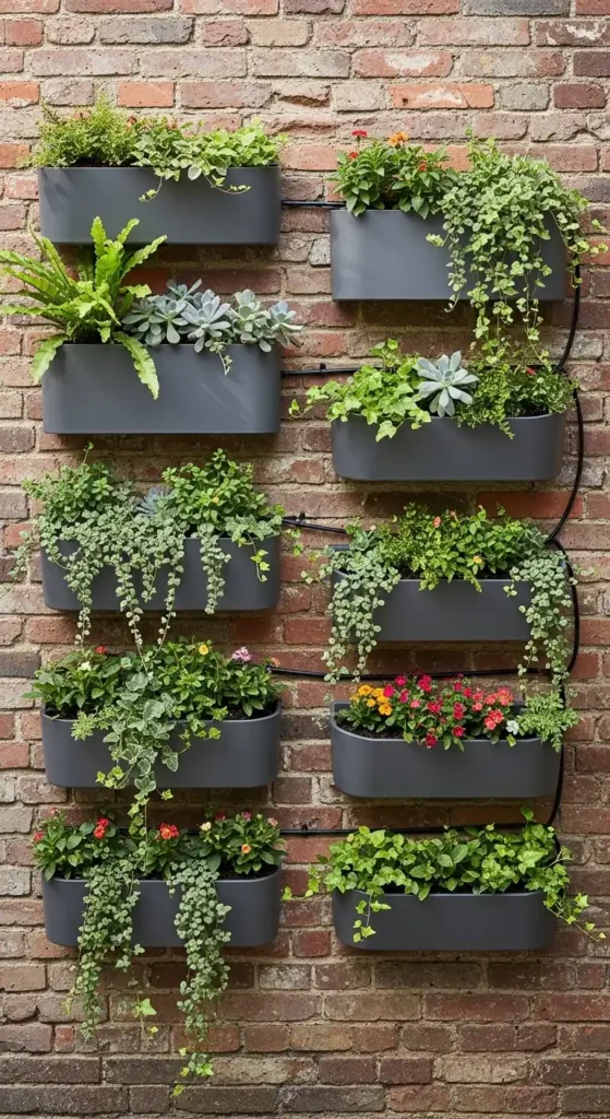 brick-wall-with-wall-planters