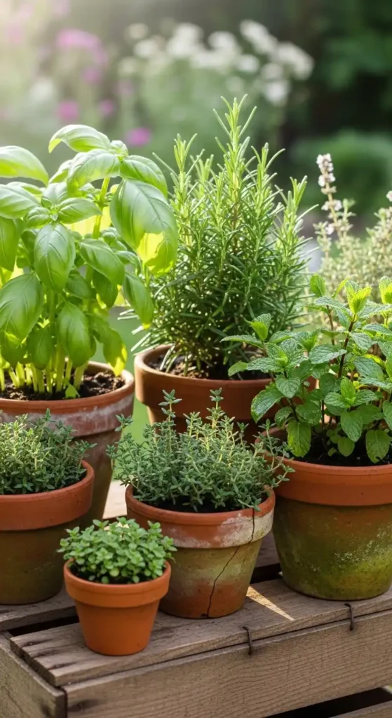 grow-herbs-in-small-pots