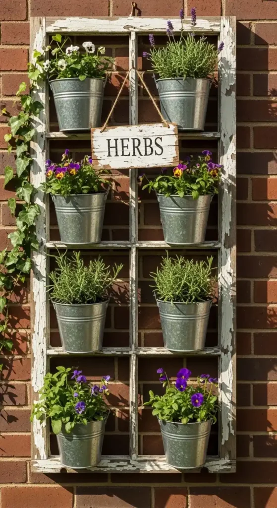 rustic-window-frame-planter