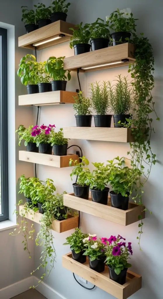 wooden-shelf-garden-wall